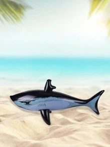 1pc Cartoon Shark Design Balloon, Creative PVC Balloon, For Party - Multicolor - View 1