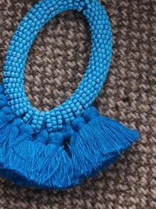 流蘇耳墜 - 藍色 - 查看 4