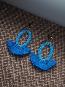 流蘇耳墜 - 藍色 - 查看 2