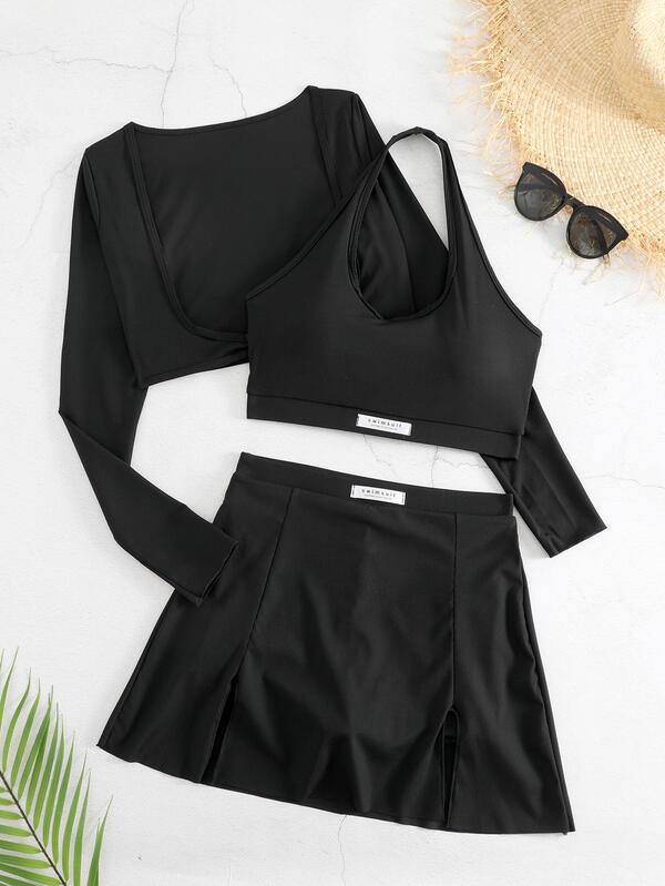 بيكيني كامل مع غطاء ملابس علوية، للصيف