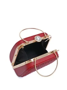 閃光珠光、亮片、奢華、閃亮迷你水鑽裝飾頂部提手晚宴包迷人水晶裝飾適合派對女孩、女士、新娘完美適合派對、婚禮、舞會、晚餐/宴會、雞尾酒 - 紅色 - 查看 1