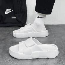 時尚拖鞋適用於男士質感紋理壓花單帶拖鞋 - 白色 - 查看 5