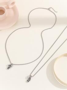 ATLVXJL Bộ 2 chiếc mặt dây chuyền hình trái tim phát sáng trong bóng tối bằng thép không gỉ dành cho cặp đôi, quà tặng ngày Valentine. - Nhiều màu - Xem 4