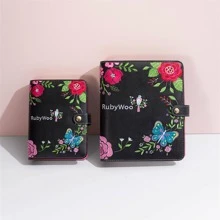 1pc Butterfly & Flower Embroidered Binder Loose Leaf Journal , Modern Portable Loose Leaf Journal For Student - Black - View 1