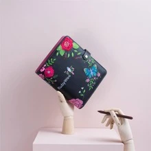 1pc Butterfly & Flower Embroidered Binder Loose Leaf Journal , Modern Portable Loose Leaf Journal For Student - Black - View 2