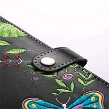 1pc Butterfly & Flower Embroidered Binder Loose Leaf Journal , Modern Portable Loose Leaf Journal For Student - Black - View 5