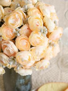 1 Bunch Artificial Flowers Faux Flower Bouquet Silk Peony Flowers For Wedding Party Decor,Fake Plants,Spring Fall Winter Decor,Room,Desk,Garden Decor,Room Decoration Stuff - Yellow - View 4