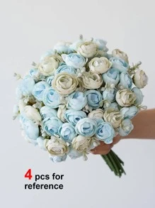 1/3 Bunches Artificial Flowers Faux Flower Bouquet Silk Peony Flowers For Wedding Party Decor,Fake Plants,Spring Fall Winter Decor,Room,Desk,Garden Decor,Room Decoration Stuff - Baby Blue - View 4