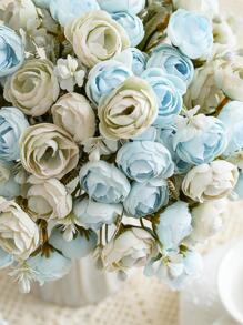 1/3 Bunches Artificial Flowers Faux Flower Bouquet Silk Peony Flowers For Wedding Party Decor,Fake Plants,Spring Fall Winter Decor,Room,Desk,Garden Decor,Room Decoration Stuff - Baby Blue - View 3