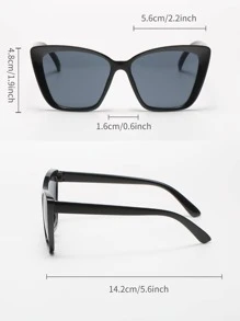 2pairs Vintage Cat Eye Plastic Frame Bohemian Style Fashion Glasses, Unisex Beach Accessories For Women Glasses Shades For Summer Beach Vacation, Outdoor, Travel - Black - View 5