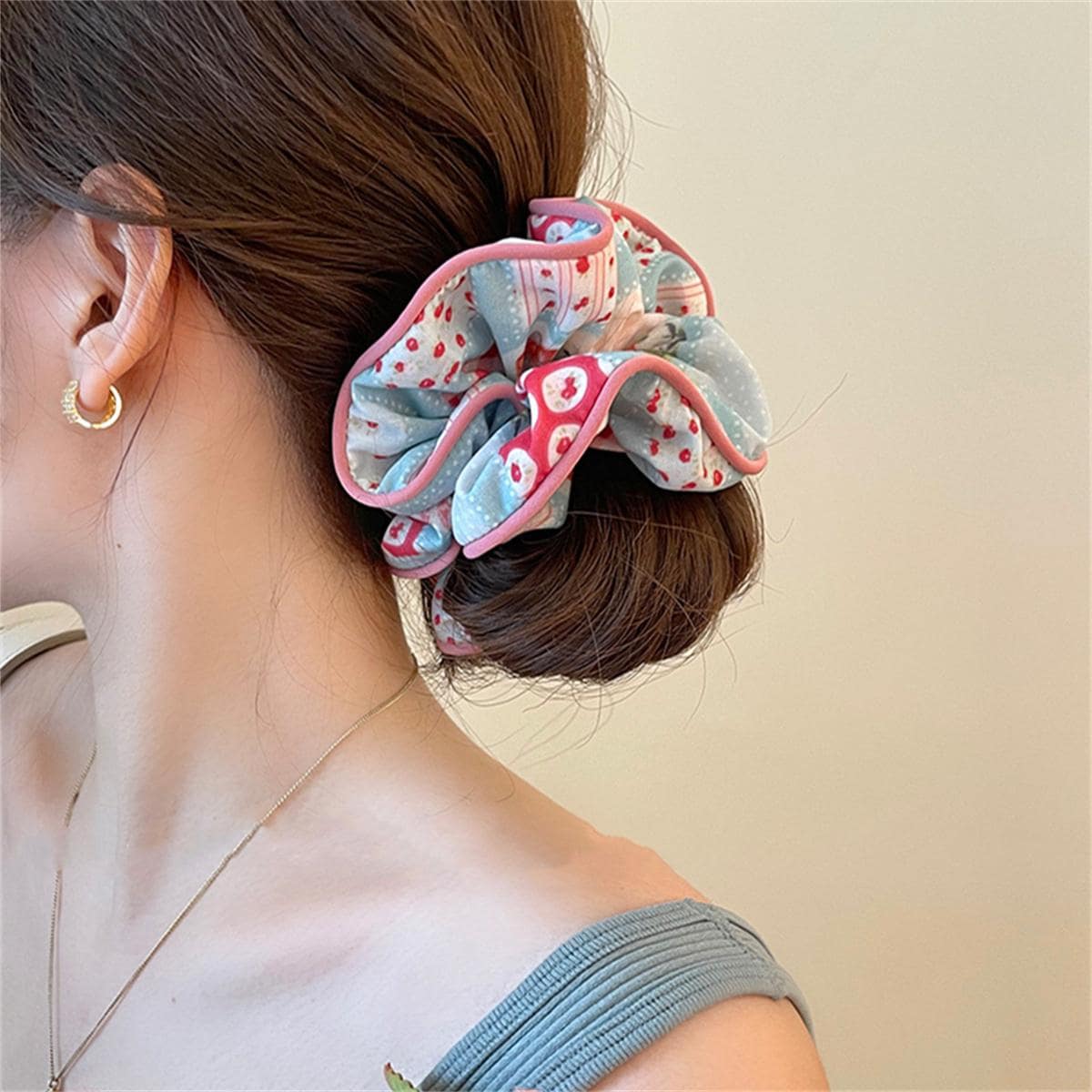 Scrunchie in sọc - Nhiều màu - Xem 1