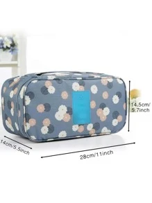 内衣袋女士旅行便携式胸罩收纳袋拉链手提袋化妆品衣服袜子内裤分隔收纳包胸罩盒防水手提包 - 藍色 - 查看 2