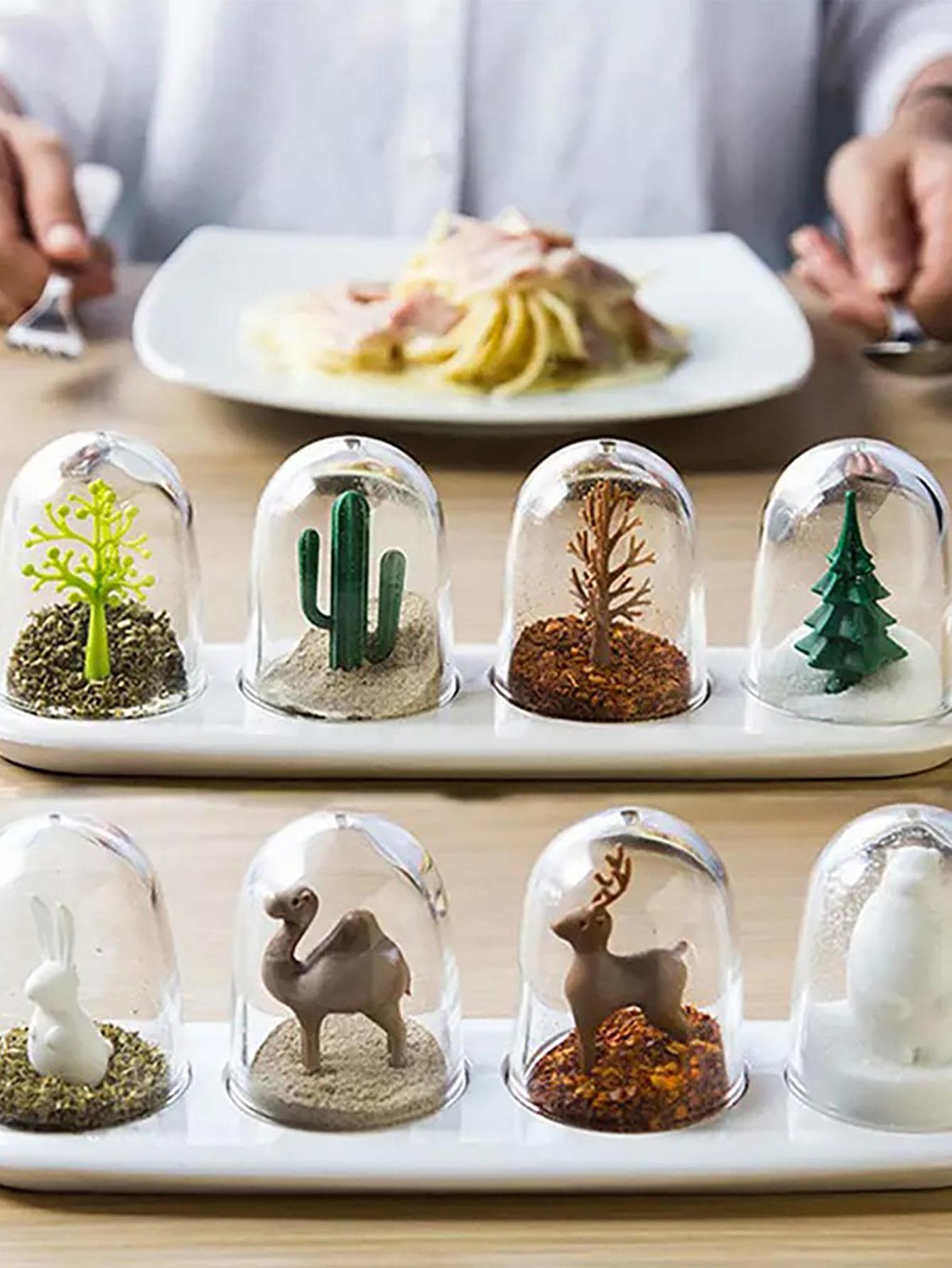 4 Piezas Tarros De Condimento De Cocina Con Forma De Animal Creativo, Linda Combinación De Botellas De Condimento, Utilizado Para Decoración - transparente - Ver 1