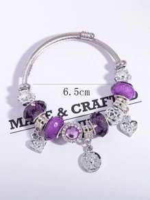 Bracelet à breloques en perles avec cœur, Valentin, Maman, Mère, Fête des Mères, Cadeau