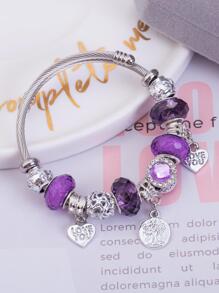 Bracelet à breloques en perles avec cœur, Valentin, Maman, Mère, Fête des Mères, Cadeau