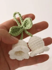 Túi móc thiết kế hoa quyến rũ Móc chìa khóa thời trang - trắng - Xem 3