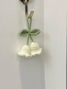 Túi móc thiết kế hoa quyến rũ Móc chìa khóa thời trang - trắng - Xem 2