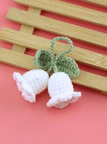 Túi móc thiết kế hoa quyến rũ Móc chìa khóa thời trang - trắng - Xem 6