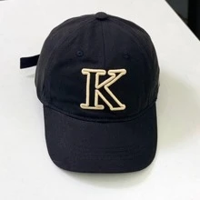 字母刺繡棒球帽 - 黑色 - 查看 1