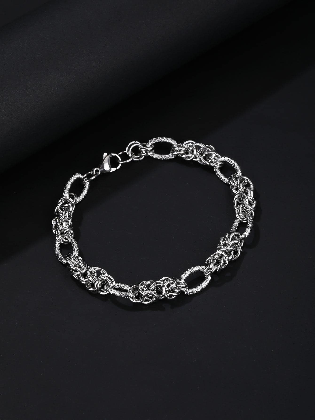 Men Minimalist Chain Bracelet Stainless Steel Antique Silver - Antique Silver - View 1