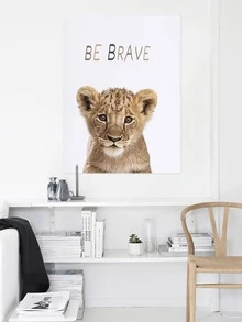 1 cái In Hình Sư Tử Không Khung, Dễ Thương Đầy Màu Sắc Mẫu Bảng Chữ Cái Tường Nghệ Thuật cho Trang Trí Nội Thất - trắng - Xem 2