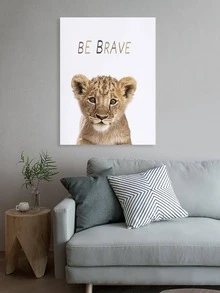 1 cái In Hình Sư Tử Không Khung, Dễ Thương Đầy Màu Sắc Mẫu Bảng Chữ Cái Tường Nghệ Thuật cho Trang Trí Nội Thất - trắng - Xem 5