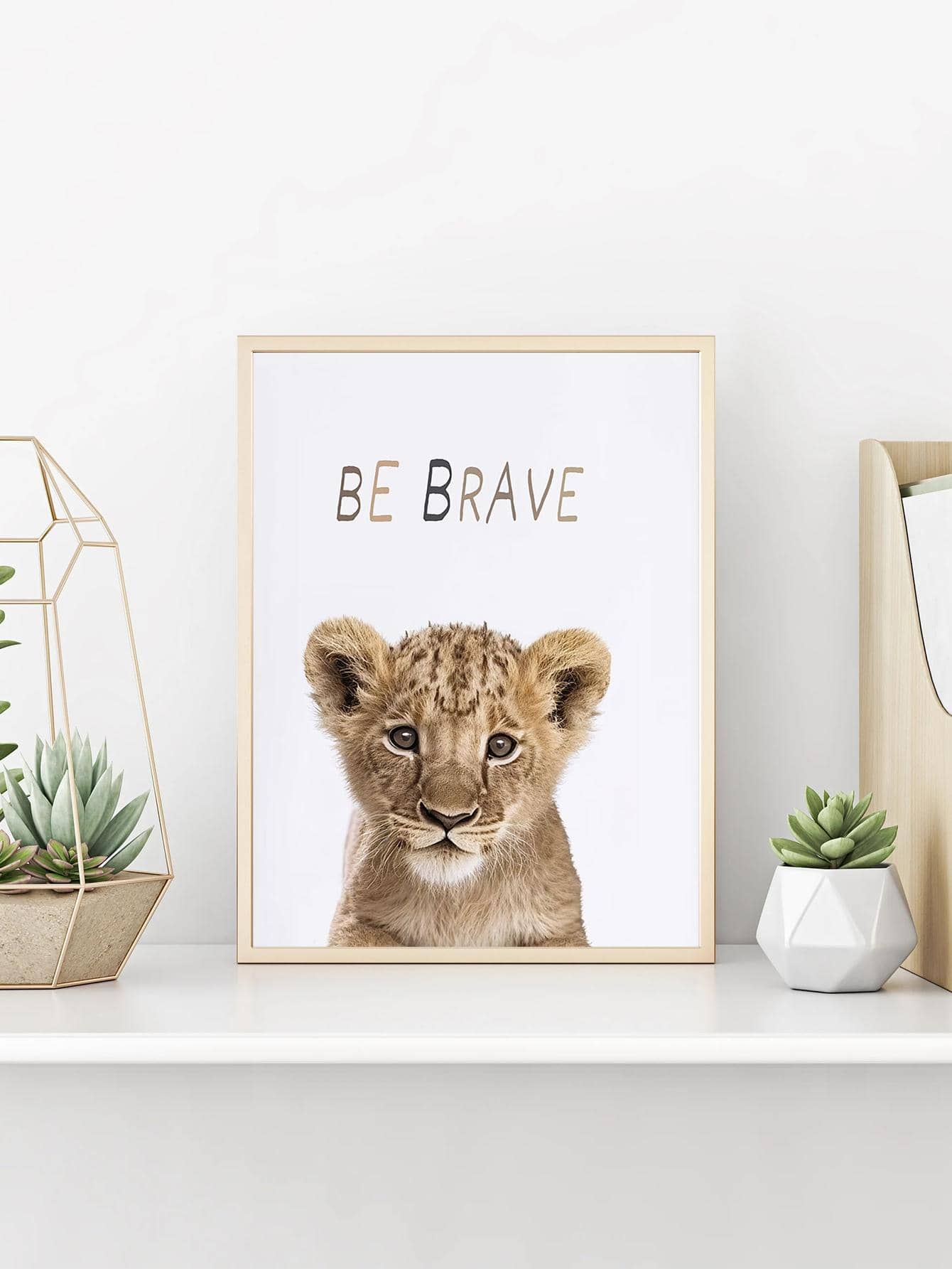 1 cái In Hình Sư Tử Không Khung, Dễ Thương Đầy Màu Sắc Mẫu Bảng Chữ Cái Tường Nghệ Thuật cho Trang Trí Nội Thất - trắng - Xem 1