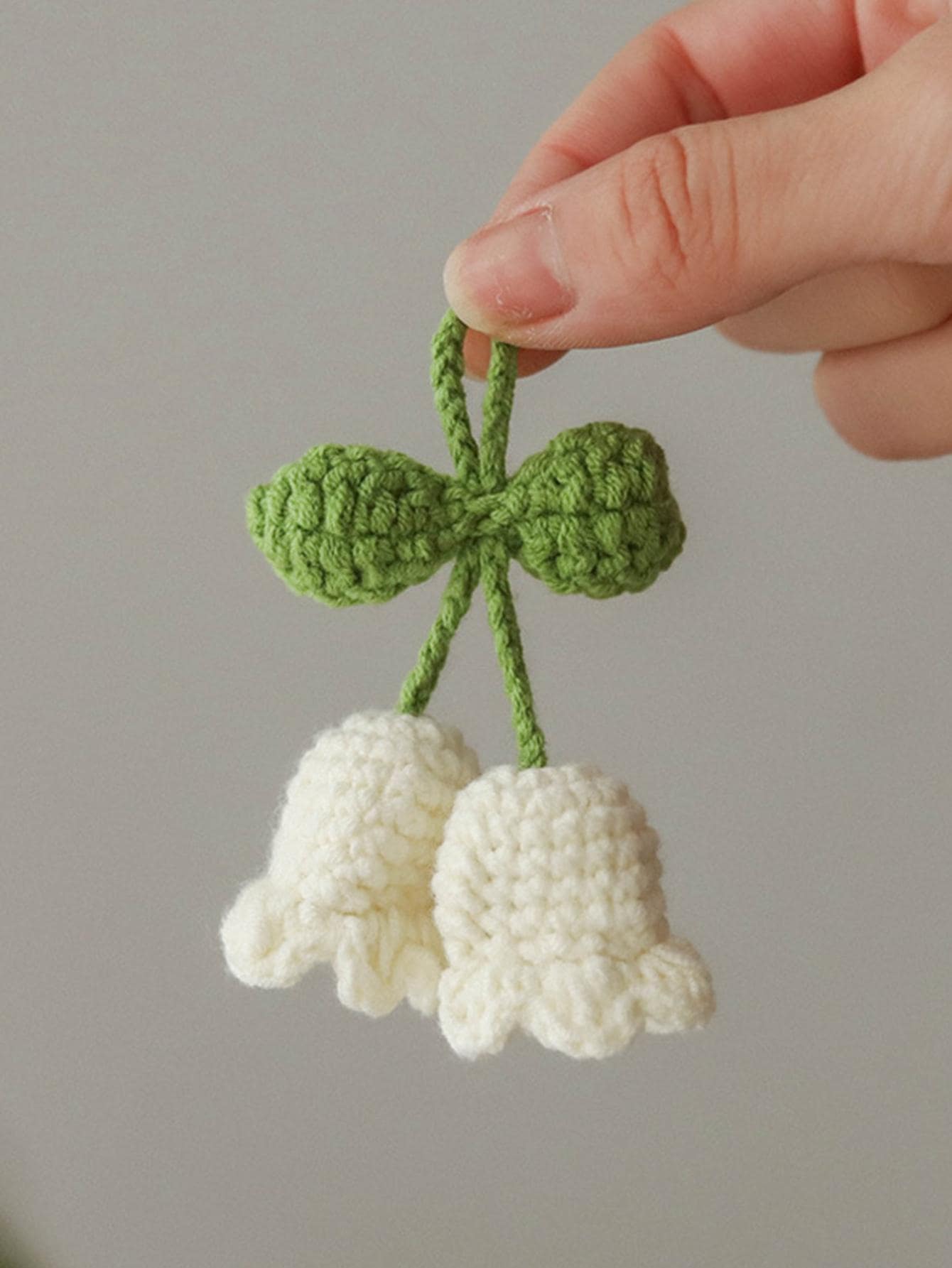 Túi móc thiết kế hoa quyến rũ Móc chìa khóa thời trang - trắng - Xem 1