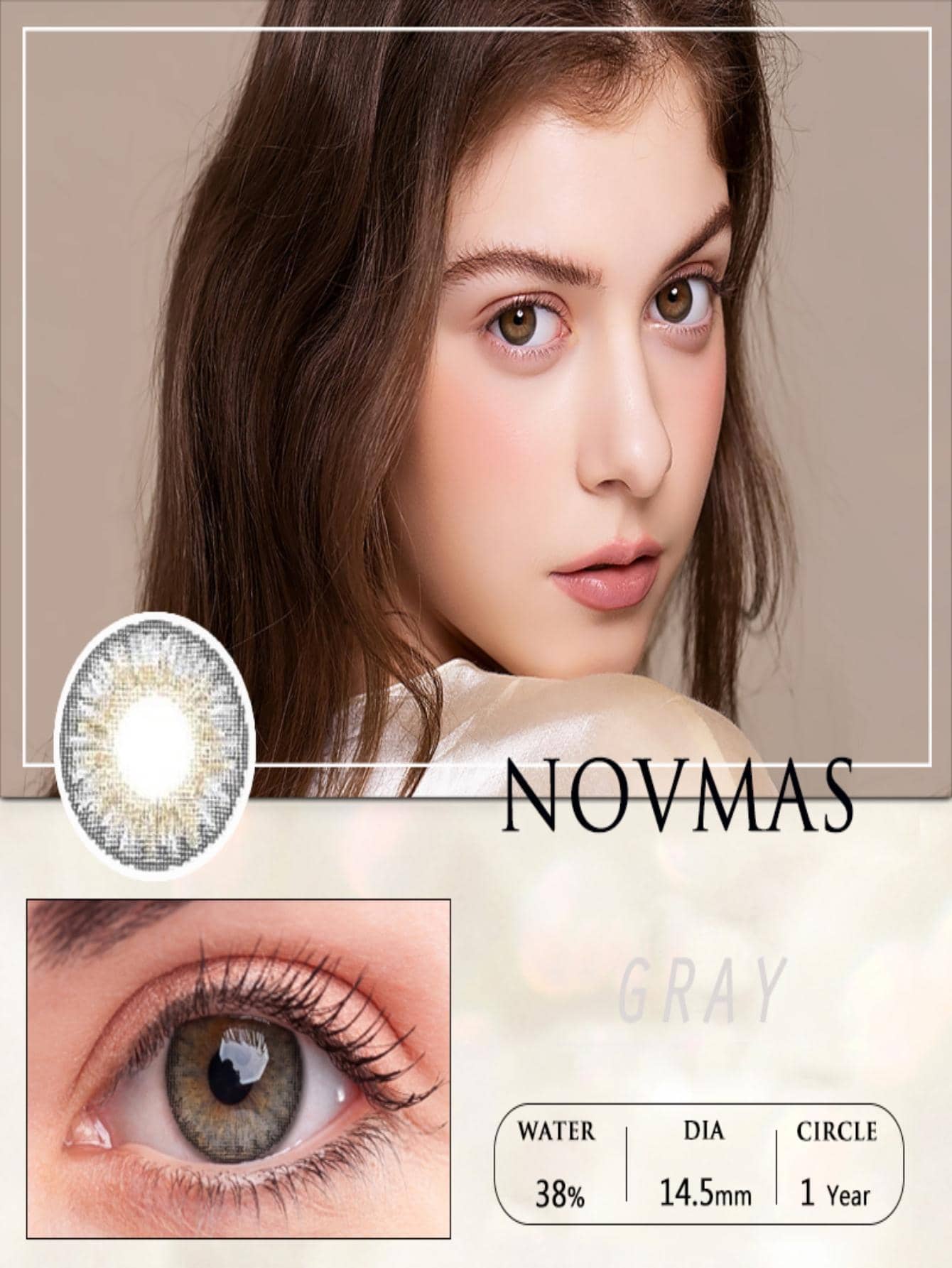 Novmas Pupilentes Different Colors With Case - Grey - View 1