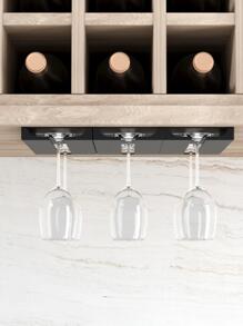 1 pieza Copa de vino almacenamiento plástico negro Copa de vino Escurridor para doméstico - Negro - Ver 2