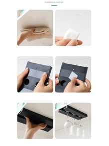 1 pieza Copa de vino almacenamiento plástico negro Copa de vino Escurridor para doméstico - Negro - Ver 4