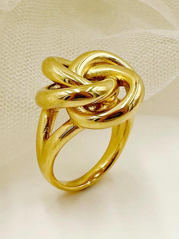 Mazuer 1pc 18K Gold & Stainless Steel Fashion Creative Dragonfly Design Ring For Women, Suitable For Daily Wear, Party, Teachers' Day, Christmas, Gathering, Travel, Vacation, Holiday Gift