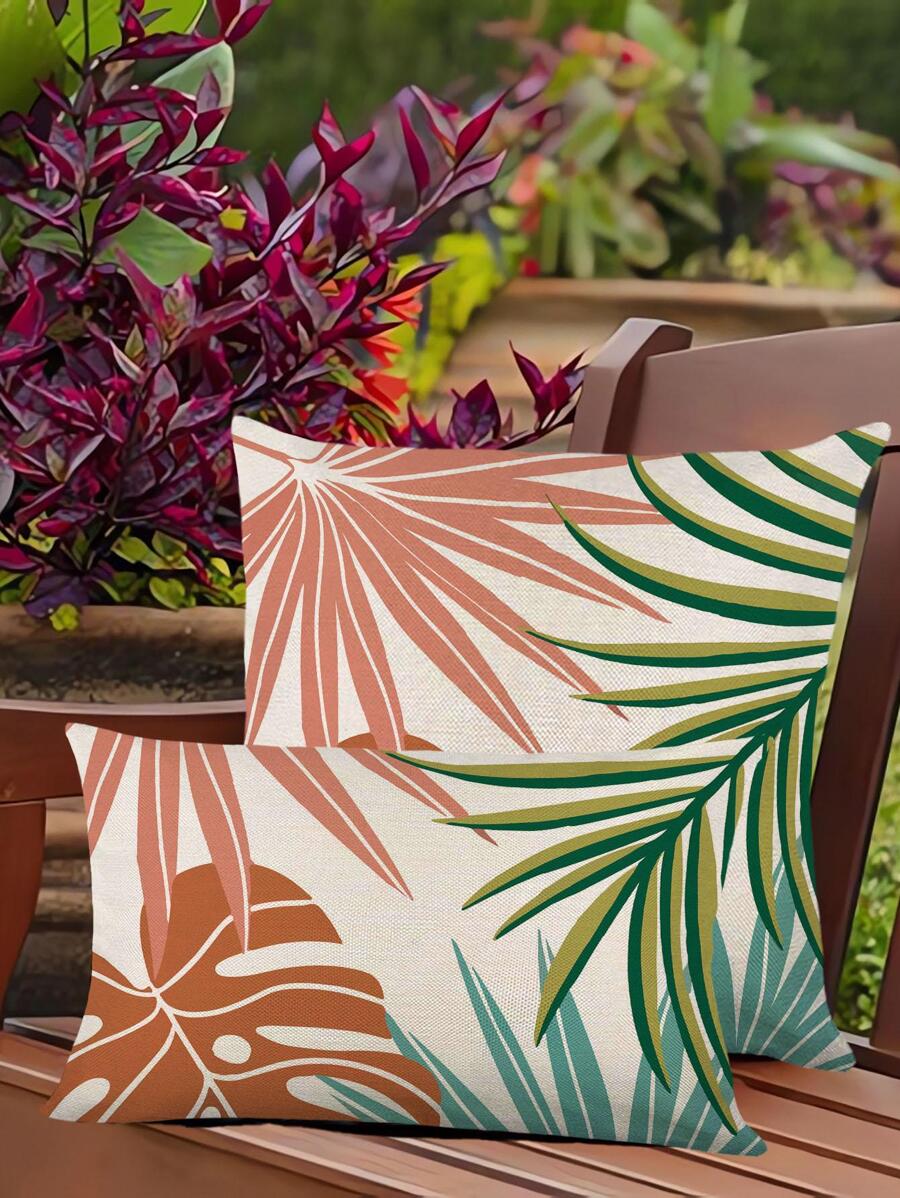 1入防水植物印花枕套 - 彩色 - 查看 1