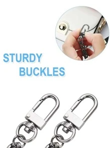 Túi xách Dây đeo cho Túi đeo chéo Dây đeo có thể tháo rời DIY Handmade Tay cầm trên vai Dây xích thay thế kim loại Bộ phận túi Phụ kiện Túi hiện tại - Bạc - Xem 5