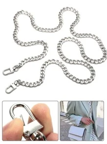 Túi xách Dây đeo cho Túi đeo chéo Dây đeo có thể tháo rời DIY Handmade Tay cầm trên vai Dây xích thay thế kim loại Bộ phận túi Phụ kiện Túi hiện tại - Bạc - Xem 2