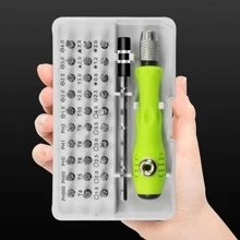 1set Hadfield Steel Screwdriver, Modern 32 In 1 Maintenance Tool For Home - Green - View 1