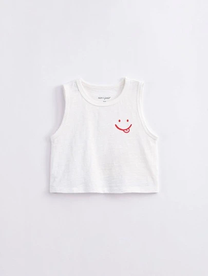 小女童卡通圖案背心上衣