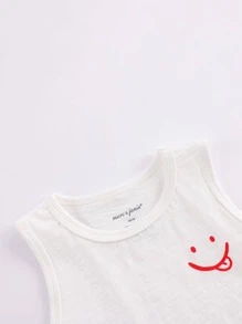 小女童卡通圖案背心上衣 - 白色 - 查看 3