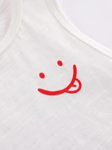 小女童卡通圖案背心上衣 - 白色 - 查看 5