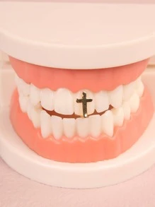 Brackets dentales decoración cruzada - Amarillo Oro - Ver 2