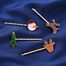 árbol de Navidad & alce adorno Horquilla bobby Set - Multicolor - Ver 2