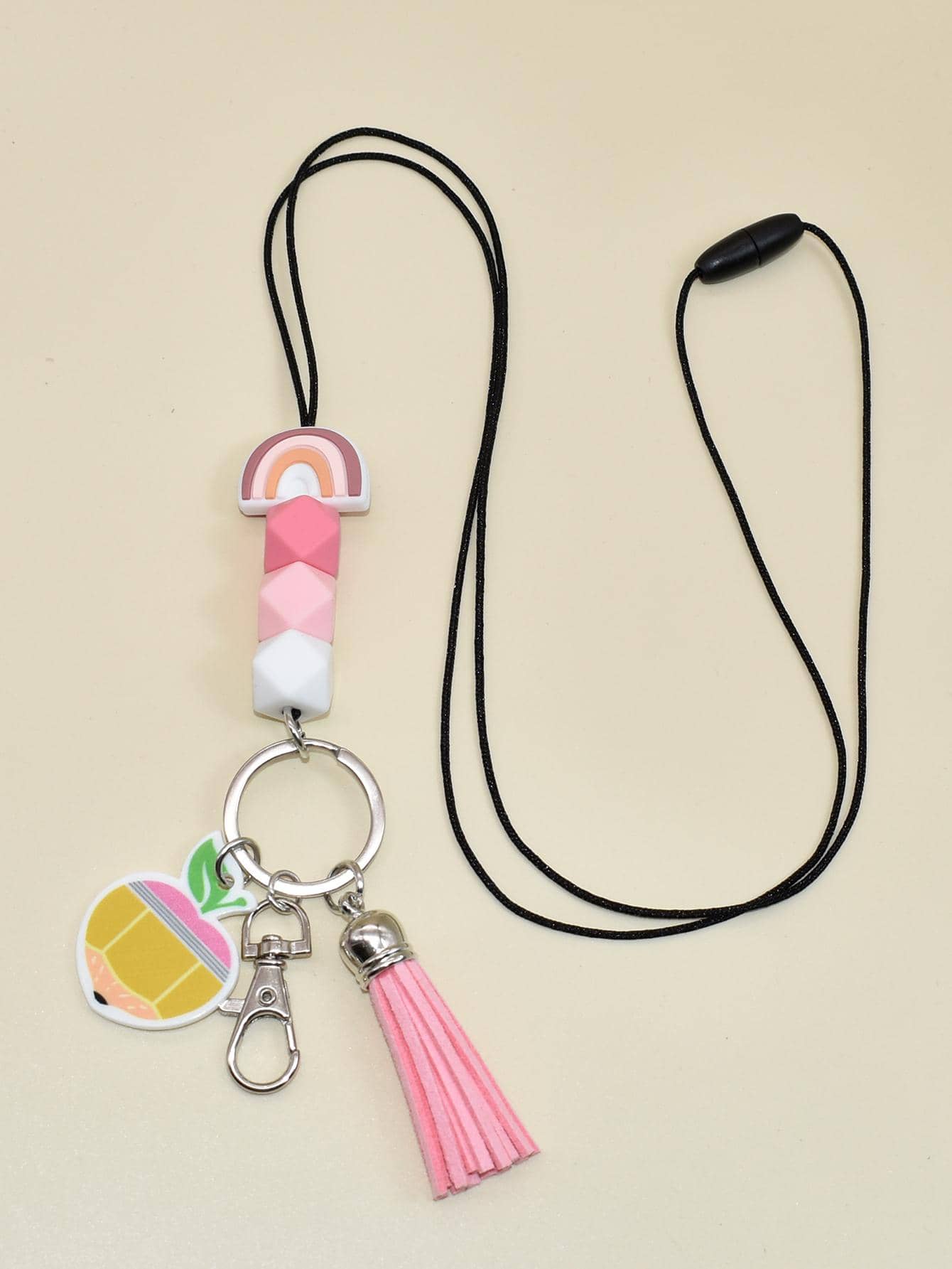 Llavero con fleco & con diseño de cuenta con acollador - Multicolor - Ver 1