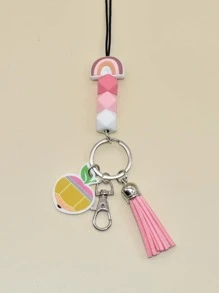 Llavero con fleco & con diseño de cuenta con acollador - Multicolor - Ver 3