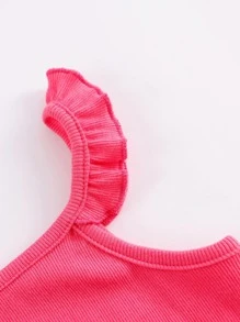 MARC&JANIE 女童荷叶边上衣 - 玫紅色 - 查看 6