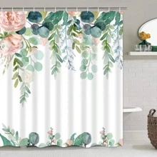 1 tấm rèm tắm in hình thực vật - Nhiều màu - Xem 4