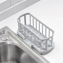 1 pieza Cesta de secado de fregadero de cocina de unicolor - Gris - Ver 1