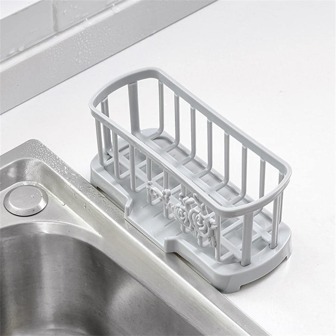 1pc Solid Color Kitchen Sink Drying Basket