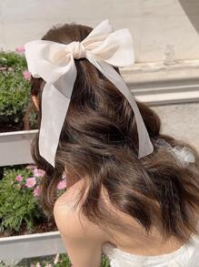 可爱的蝴蝶结装饰发夹情人节 - 米色 - 查看 3