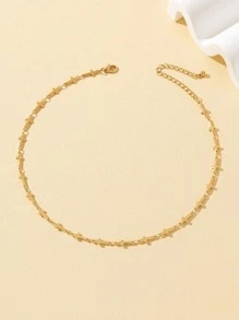 Cross Decor Necklace - Yellow Gold - View 2