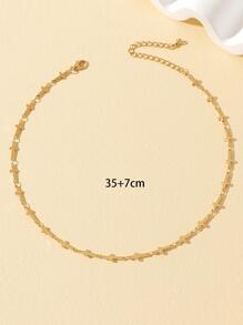 Cross Decor Necklace - Yellow Gold - View 4